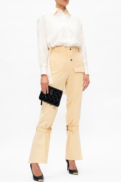 Victoria Beckham Wool Trousers In Yellow