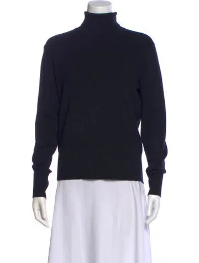 Pre-owned Victoria Beckham Wool Turtleneck Sweater In Blue