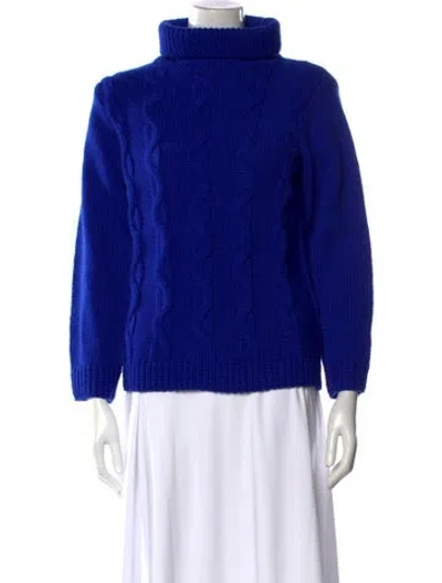 Pre-owned Victoria Beckham Wool Turtleneck Sweater In Blue