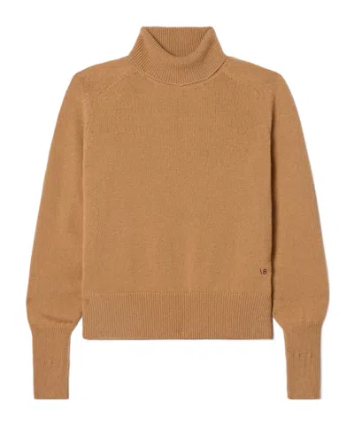 Victoria Beckham Wool Turtleneck Sweater In Brown
