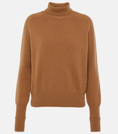 Victoria Beckham Wool Turtleneck Sweater In Brown