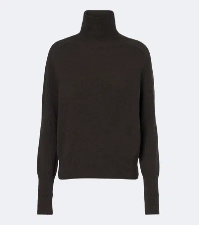 Victoria Beckham Wool Turtleneck Sweater In Brown