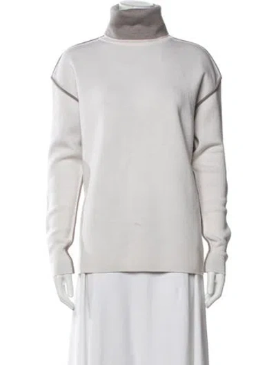 Pre-owned Victoria Beckham Wool Turtleneck Sweater In Grey