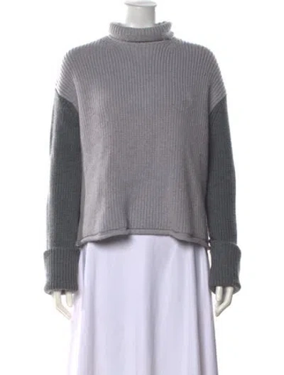 Pre-owned Victoria Beckham Wool Turtleneck Sweater In Grey