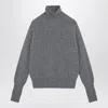 Victoria Beckham Essential Turtleneck Wool Sweater In Grey