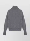 Victoria Beckham Essential Turtleneck Wool Sweater In Gray
