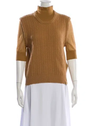 Pre-owned Victoria Beckham Wool Turtleneck Sweater In Neutral