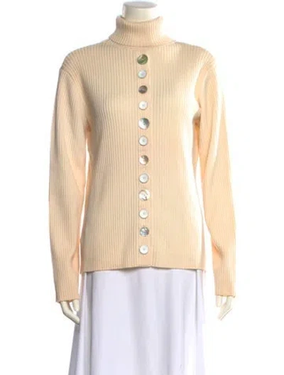 Pre-owned Victoria Beckham Wool Turtleneck Sweater In Neutral