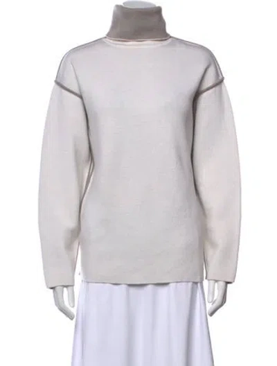 Pre-owned Victoria Beckham Wool Turtleneck Sweater In Neutrals
