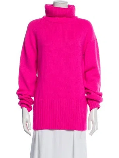 Pre-owned Victoria Beckham Wool Turtleneck Sweater In Pink