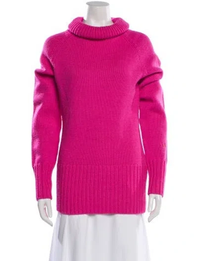 Pre-owned Victoria Beckham Wool Turtleneck Sweater In Pink