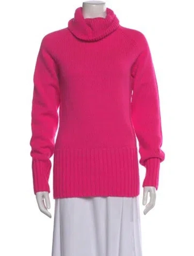 Pre-owned Victoria Beckham Wool Turtleneck Sweater In Pink