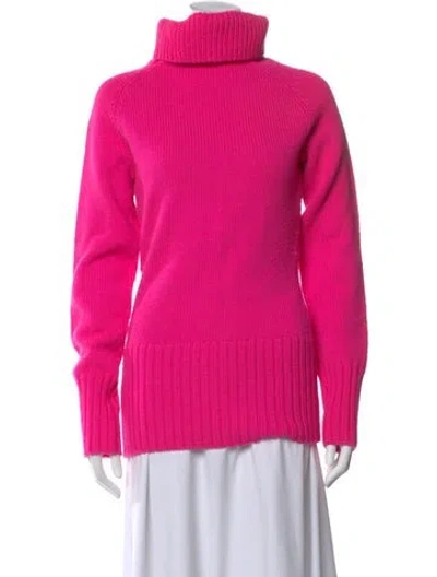 Pre-owned Victoria Beckham Wool Turtleneck Sweater In Pink
