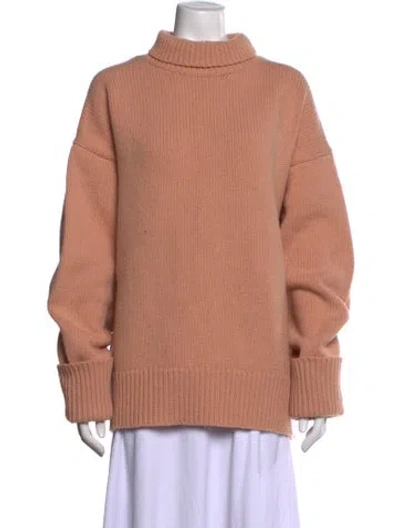 Pre-owned Victoria Beckham Wool Turtleneck Sweater In Pink