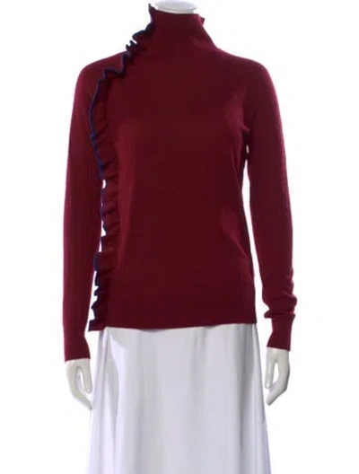 Pre-owned Victoria Beckham Wool Turtleneck Sweater In Red