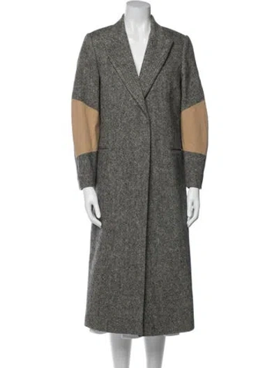 Pre-owned Victoria Beckham Wool Tweed Pattern Coat In Multi