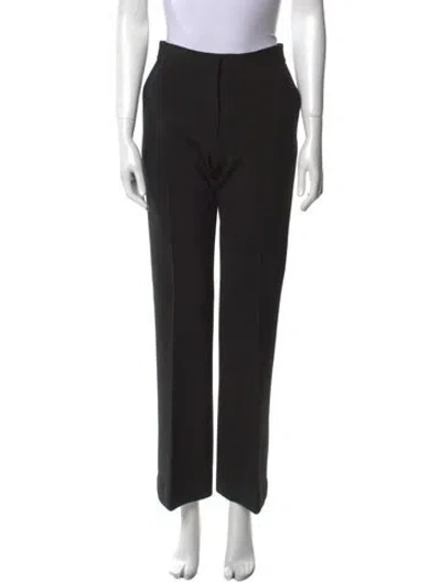 Pre-owned Victoria Beckham Wool Wide Leg Pants In Black