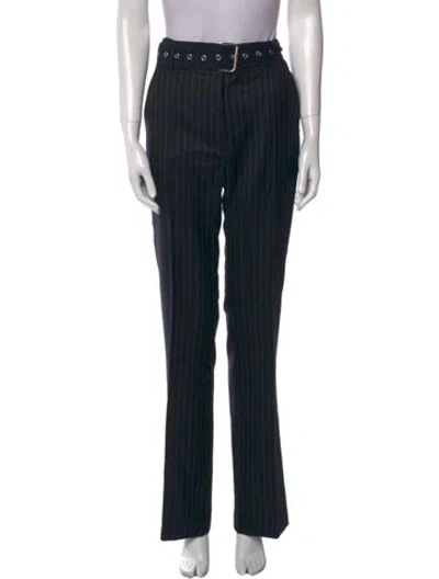 Pre-owned Victoria Beckham Wool Wide Leg Pants In Black