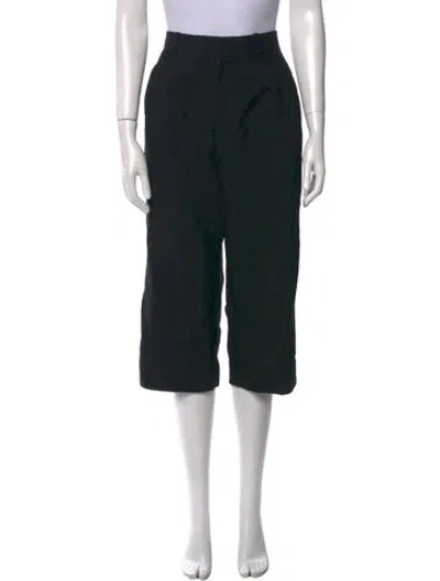 Pre-owned Victoria Beckham Wool Wide Leg Pants In Black