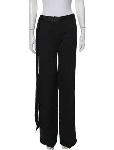 Pre-owned Victoria Beckham Wool Wide Leg Pants In Black