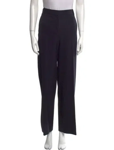 Pre-owned Victoria Beckham Wool Wide Leg Pants In Blue