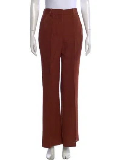 Pre-owned Victoria Beckham Wool Wide Leg Pants In Brown