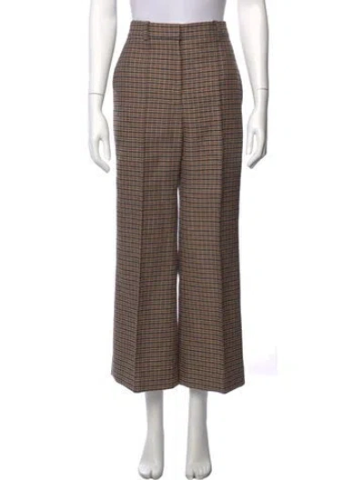 Pre-owned Victoria Beckham Wool Wide Leg Pants In Neutral