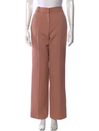 Pre-owned Victoria Beckham Wool Wide Leg Pants In Neutrals