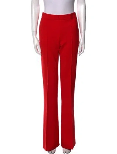 Pre-owned Victoria Beckham Wool Wide Leg Pants In Red