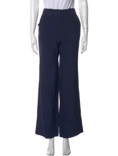 Pre-owned Victoria Beckham Wool Wide Leg Pants W/ Tags In Blue