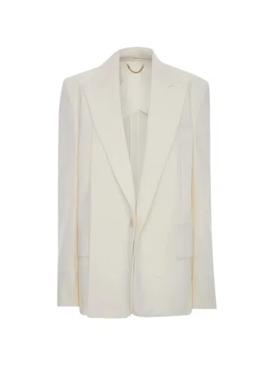 Victoria Beckham Wool-blend Blazer In Neutral