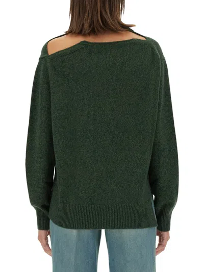 Victoria Beckham Wool-cashmere Blend Sweater In Green