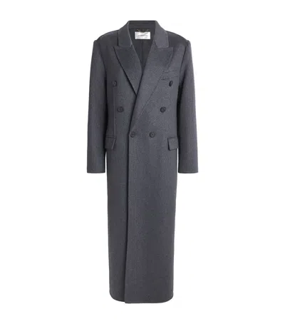Victoria Beckham Wool-cashmere Double-faced Overcoat In Gray