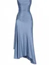 Victoria Beckham Womens Stone Twist Asymmetric-hem Woven Midi Dress