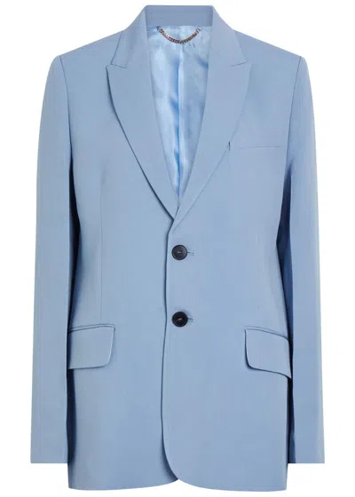 Victoria Beckham Woven Blazer In Blue