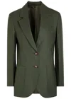 Victoria Beckham Womens Oregano Notch-lapels Slim-fit Stretch-woven Blazer In Green
