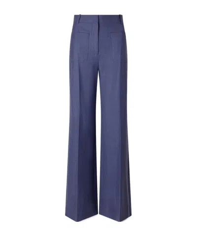 Victoria Beckham Woven Wide-leg Pants In Blue