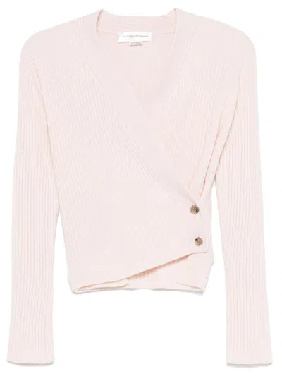 Victoria Beckham Wrap Cardigan In Pink