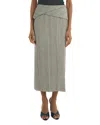 Victoria Beckham Wrap Detail Skirt In Gray