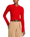 Victoria Beckham Asymmetric Cable-knit Wool Sweater In Red