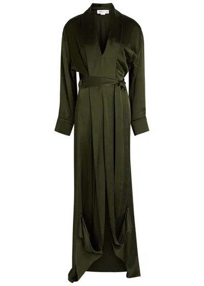 VICTORIA BECKHAM VICTORIA BECKHAM WRAP-EFFECT DRAPED SATIN GOWN