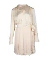Victoria Beckham Wrap-effect Pleated Jacquard Dress In Cream Acetate In White