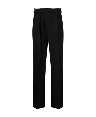 Victoria Beckham Wrap-front Straight-leg Trousers In Black