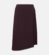 Victoria Beckham Wrap Midi Skirt In Burgundy