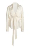Victoria Beckham Wrapped Pajama Top In Ivory