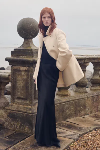 Victoria Beckham X Mackintosh Caban Coat In Putty In Neutral