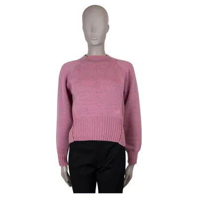 Pre-owned Victoria Beckham X Woolmark Pink Wool 2021 Braid Seam Sweater Xs