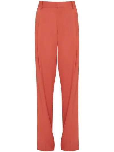 Victoria Beckham Single Pleat Trousers In Yellow & Orange