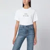 Victoria Beckham Graphic Print Crew Neck Short Sleeve Top In White