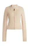 Victoria Beckham Zip-up Polo Top In Neutral